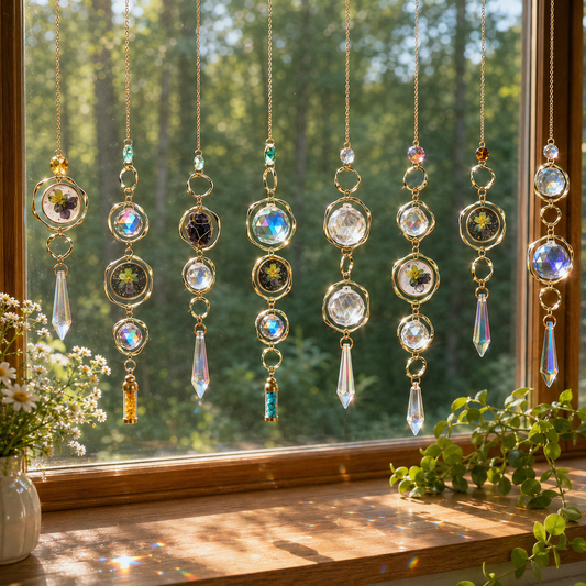 Crystal ball sun catchers — the science of light refraction and rainbow healing