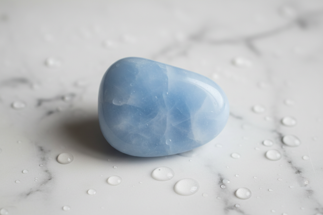 Blue Chalcedony Neptune Crystal: Calm Psychic Flow & Dream Work