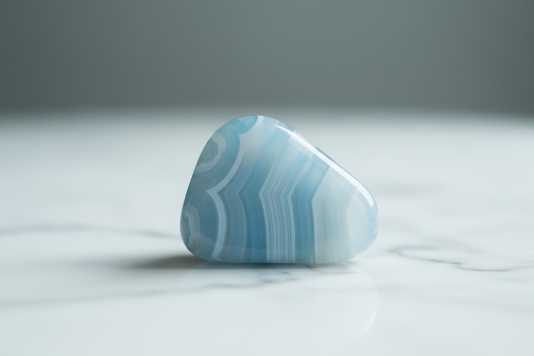 Blue Lace Agate Mercury Crystal: Calm Communication & Clear Speech