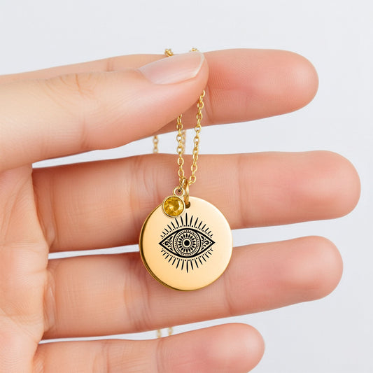 Evil Eye Coin Necklace — a symbol with 5,000 years of protective history across world cultures