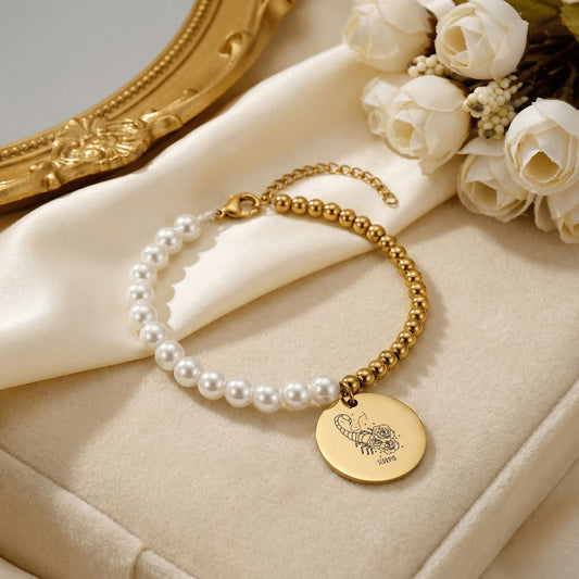 Scorpio Premium Pearl and Gold Coin Bracelet — how to choose the right pearl bracelet