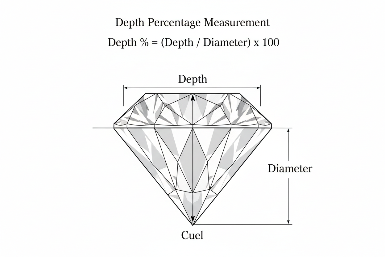 Diamond Depth Percentage: What It Is & the Ideal Range Guide – Gem Ritual