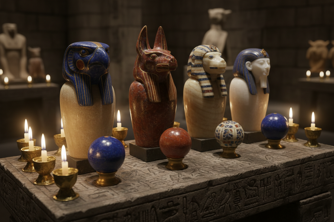 Egyptian Canopic Jars and Gemstones: Sacred Materials for Body and Soul Protection