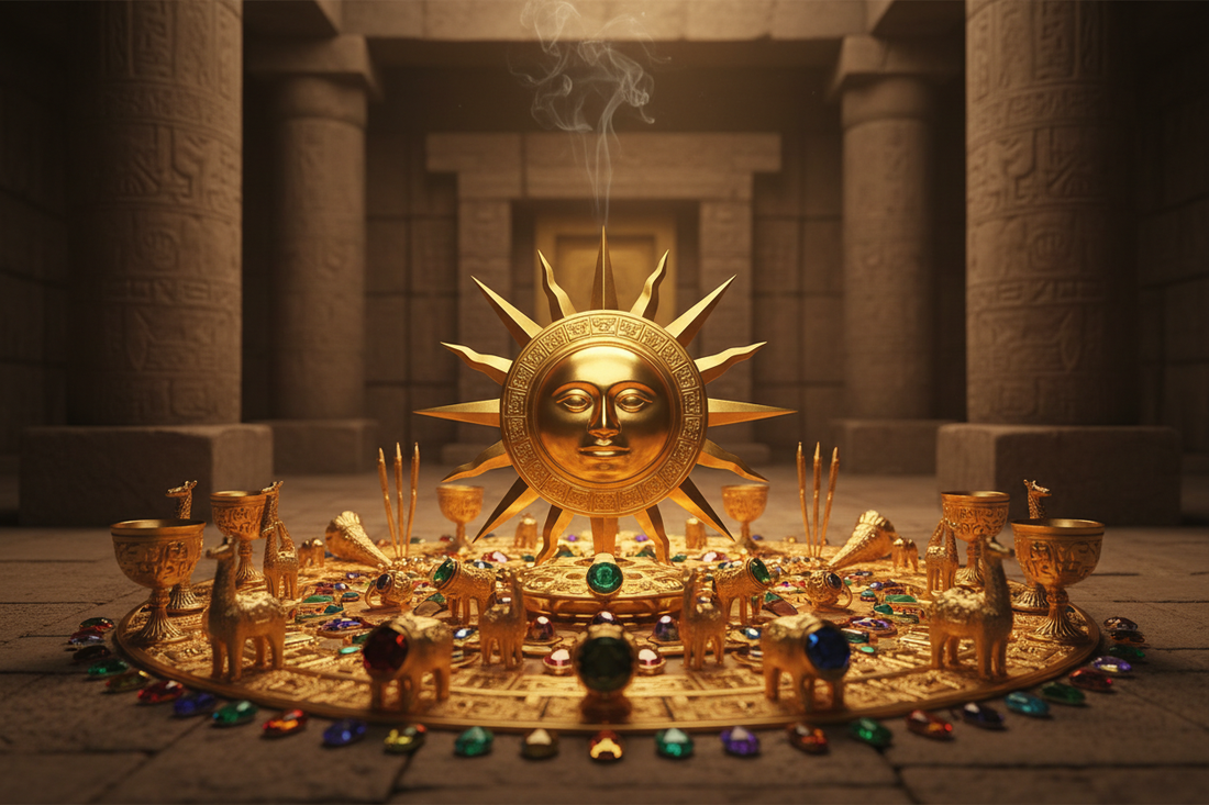 Inca Gold & Gemstone Offerings to Sun God Inti
