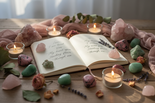 Heart Chakra Affirmations with Crystals: 50 Powerful Mantras