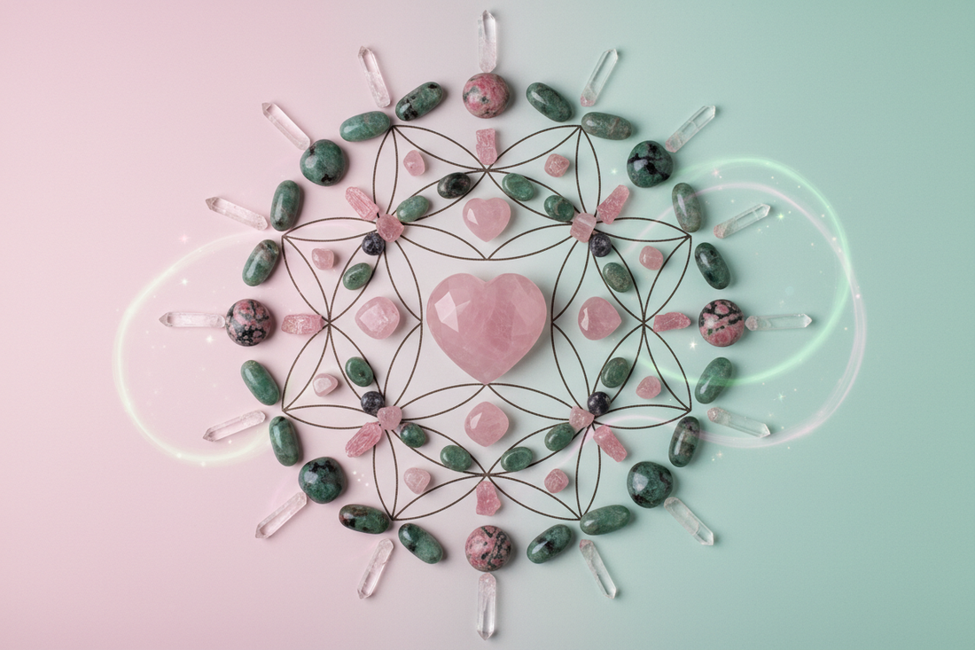 Heart Chakra Crystal Grid for Attracting Love