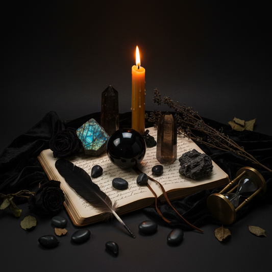 Shadow work crystal decision chart — match your shadow material to the right stone