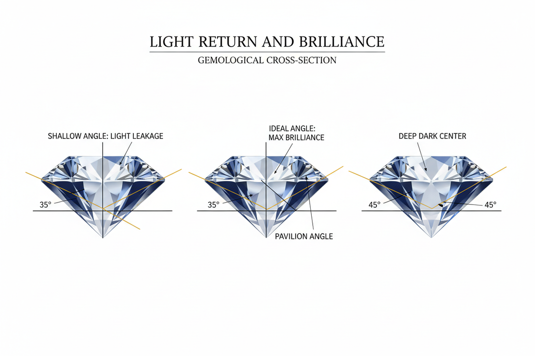 Diamond Pavilion Angle: What It Is & the Optimal Range Guide
