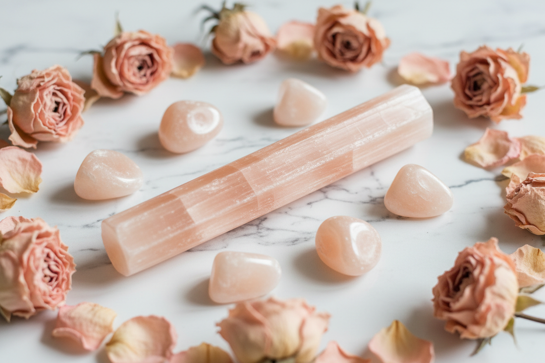 Peach Selenite Sacral Chakra: Gentle Feminine Healing Energy