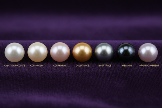 Pearl Color Cause: Nacre and Pigment Science