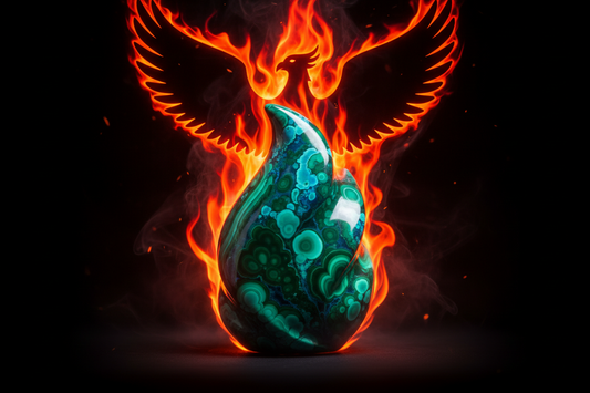 Phoenix Stone (Chrysocolla+Malachite) Pluto Crystal: Death & Rebirth