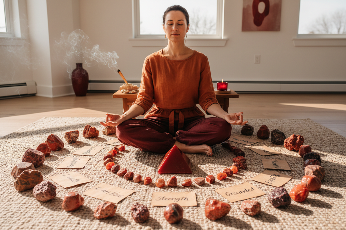 Root Chakra Affirmations with Crystals: 30-Day Practice Guide