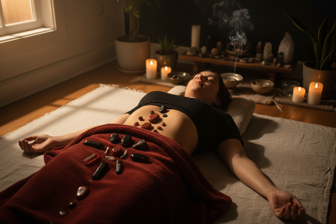 How to Place Root Chakra Crystals on Your Body During Meditation