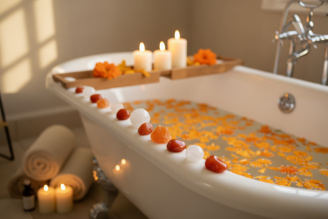 Sacral Chakra Bath Ritual with Crystals: Emotional Release Soak