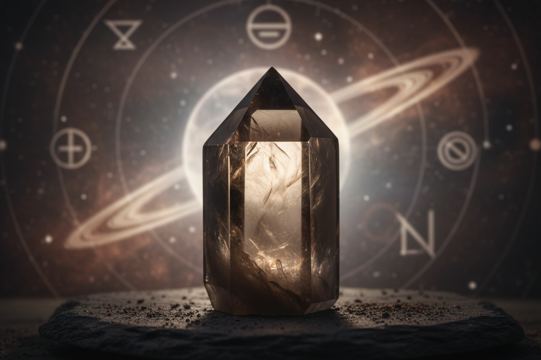 Smoky Quartz Saturn Crystal: Releasing Karmic Patterns & Fear