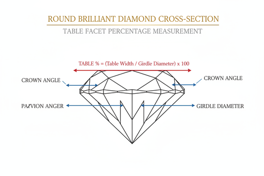 Diamond Table Percentage: What It Is & the Ideal Range to Look For