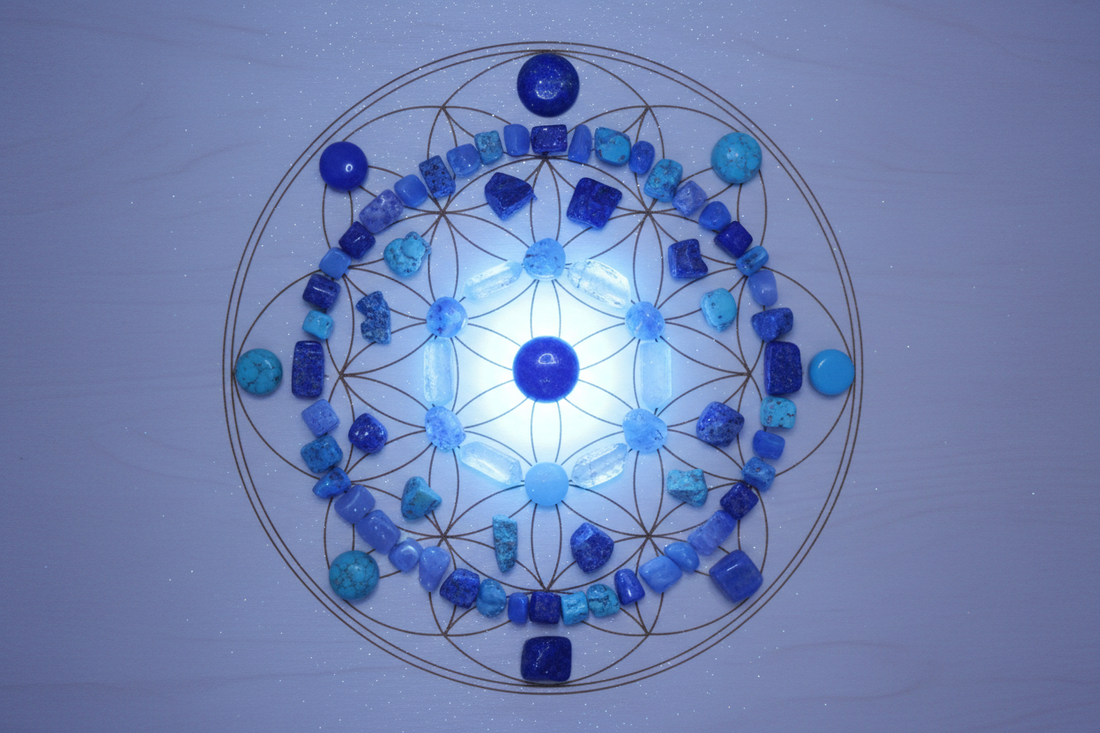Throat Chakra Crystal Grid for Communication and Confidence