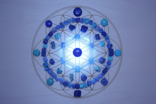 Throat Chakra Crystal Grid for Communication and Confidence