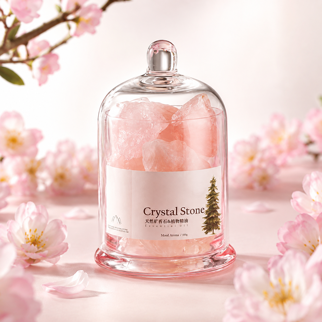Crystal Stone Aromatherapy Gift Box | Flameless Diffuser with Plant Essential Oil