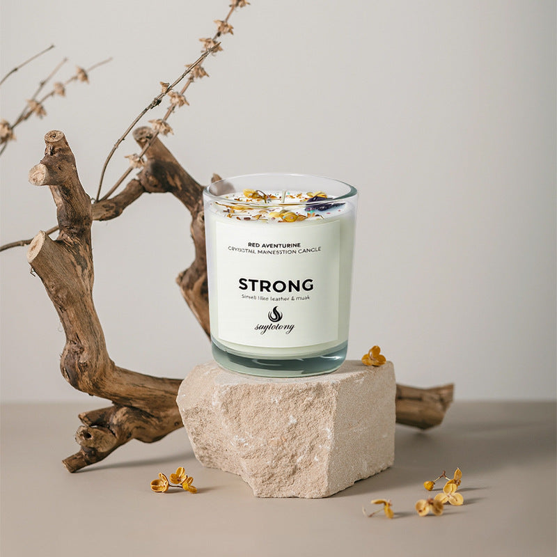 Crystal & Dried Flower Soy Candle | 6 Healing Scents