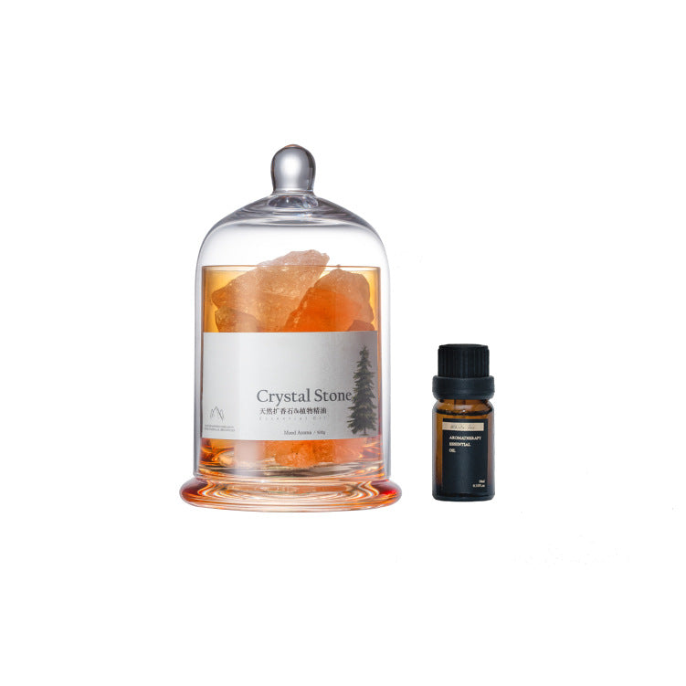 Crystal Stone Aromatherapy Gift Box | Orange Edition | Flameless Diffuser with Plant Essential Oil