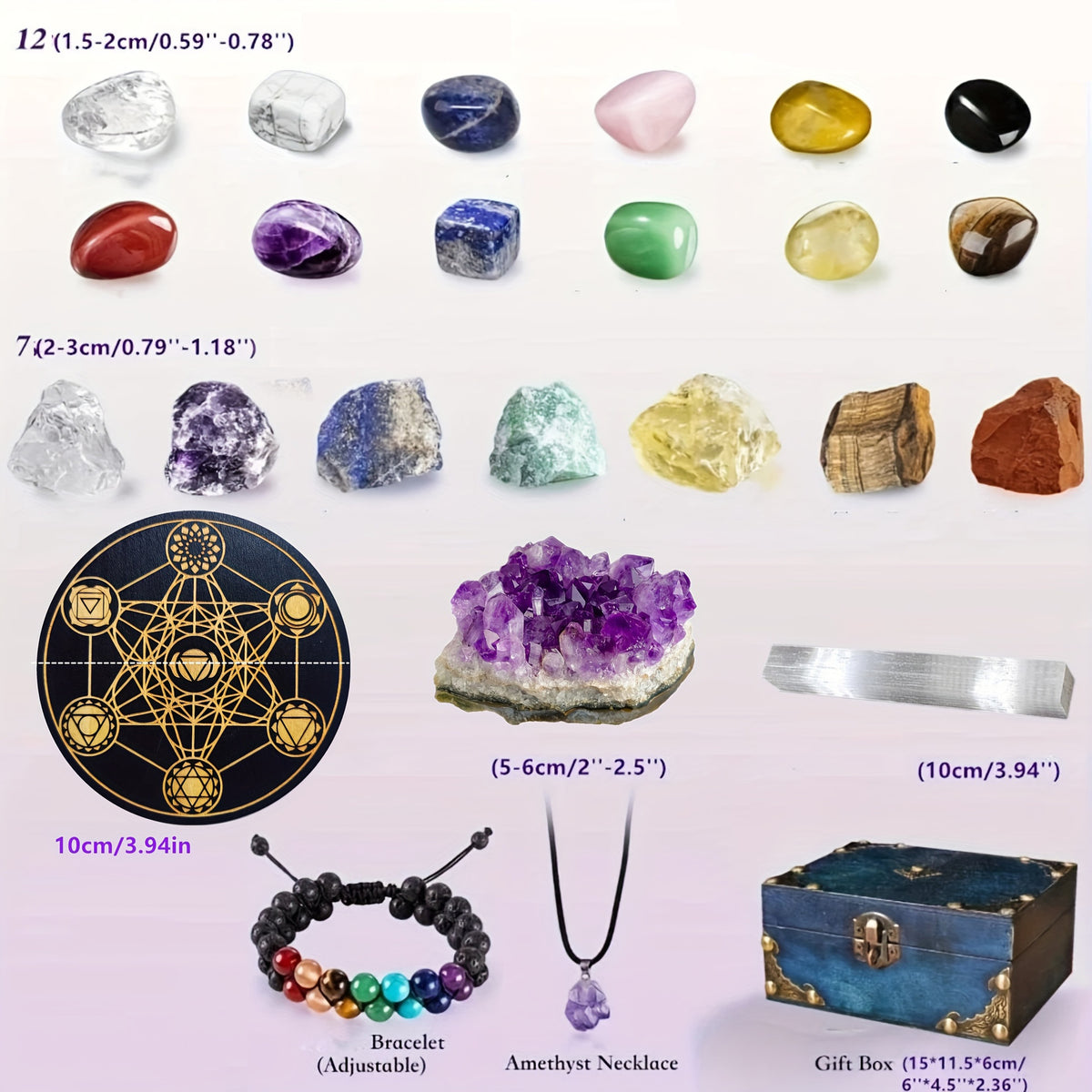 Complete Crystal Healing Set | 23-Piece Chakra Collection with Gift Box