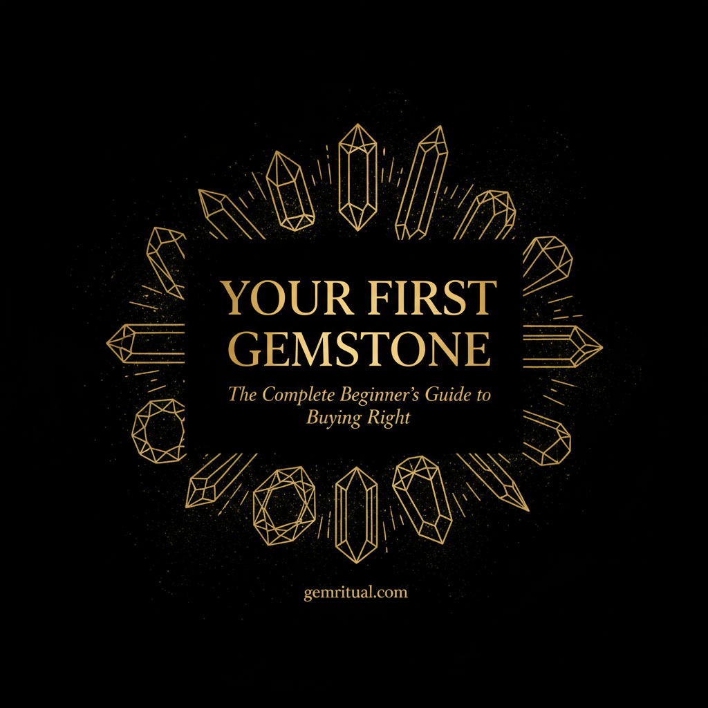 Your First Gemstone guide cover with gold text on black background