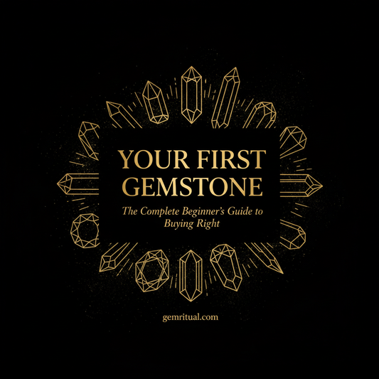 Your First Gemstone guide cover with gold text on black background
