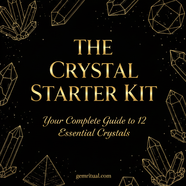 The Crystal Starter Kit book cover with gold text on black background