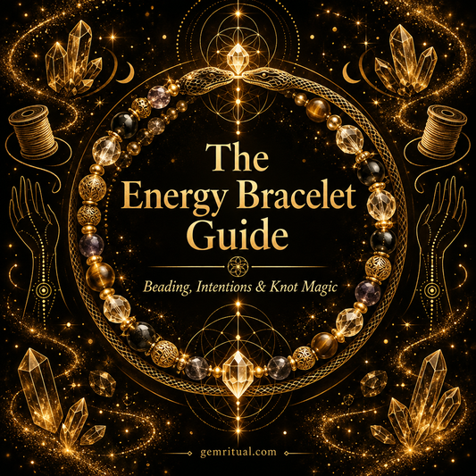 The Energy Bracelet Guide cover with gold text on deep black background
